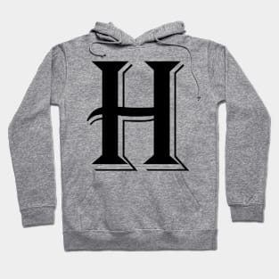 Black letter H in vintage style Hoodie